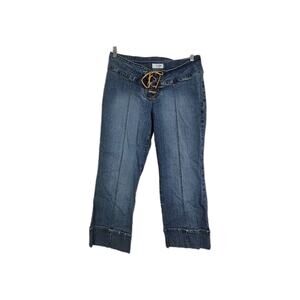 Jordache Vintage Y2K Lo-Rise Women's Blue Jeans Carpenter Capris Size 13/14